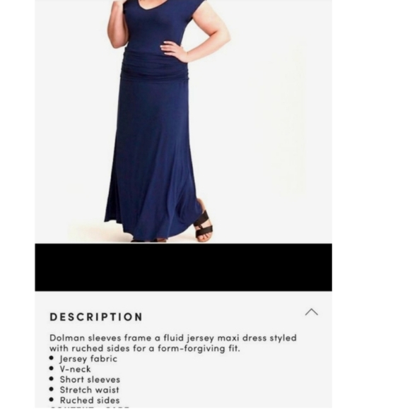 Torrid sz6 (6X) blue super soft midi ruched dress GUC - Picture 3 of 7
